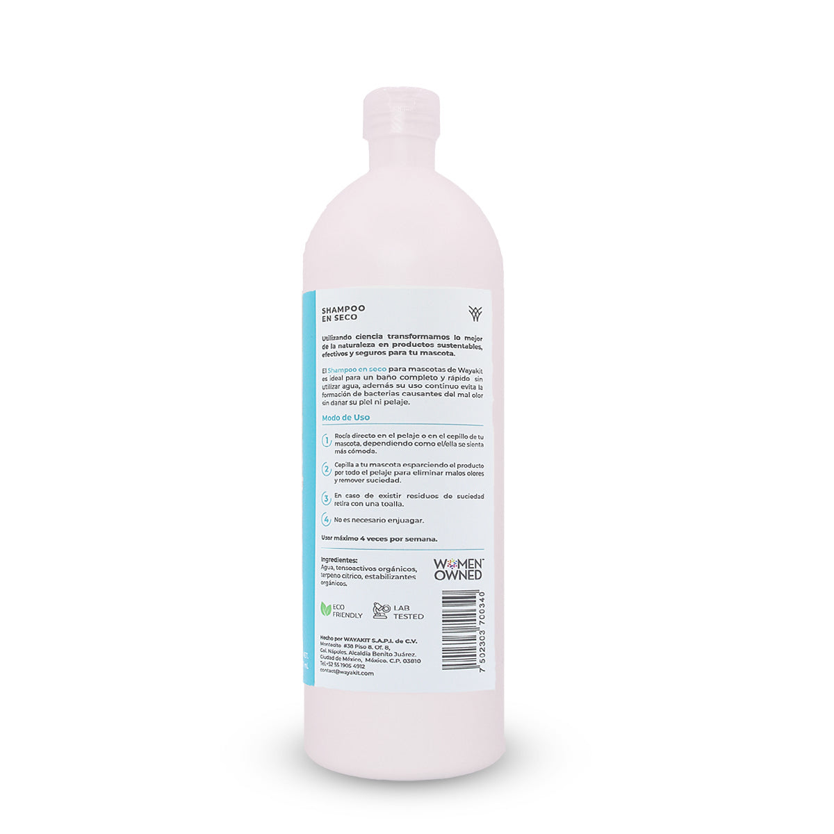 Shampoo en Seco para Mascotas Refill 1L