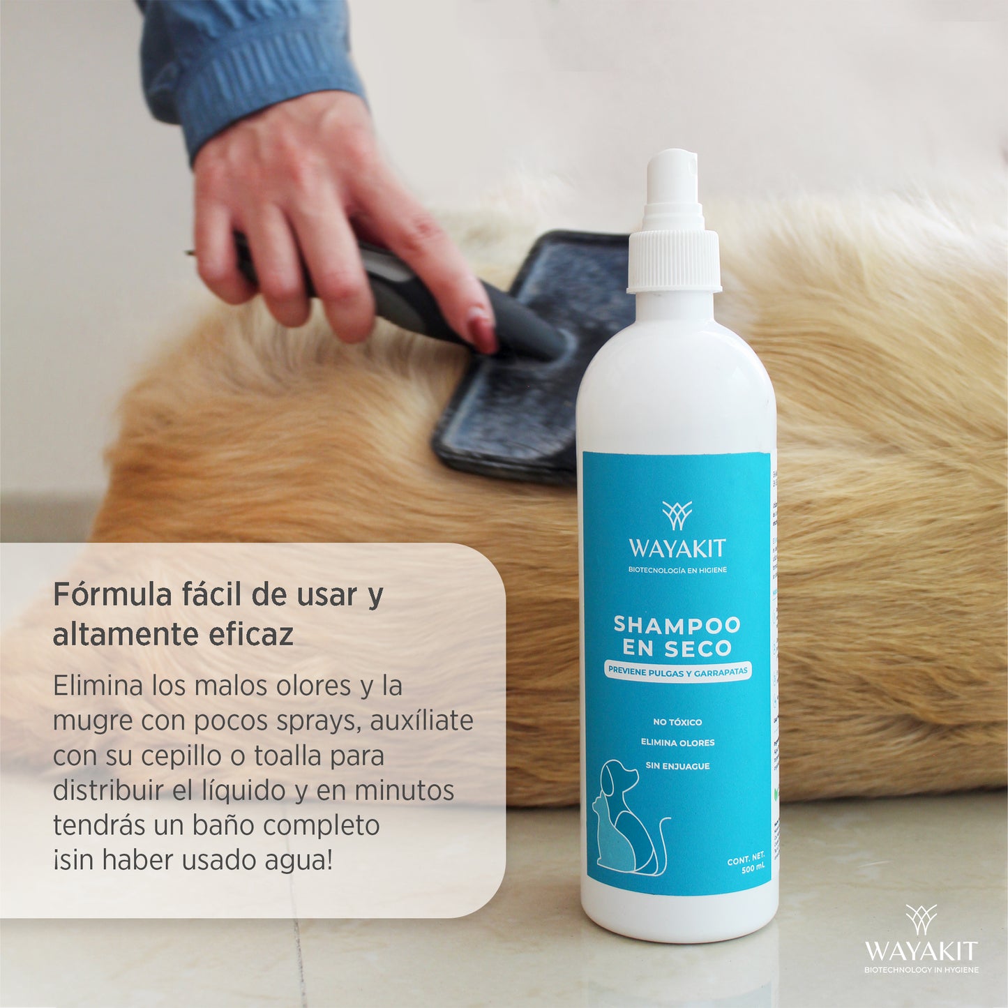 Shampoo en Seco para Mascotas 1L
