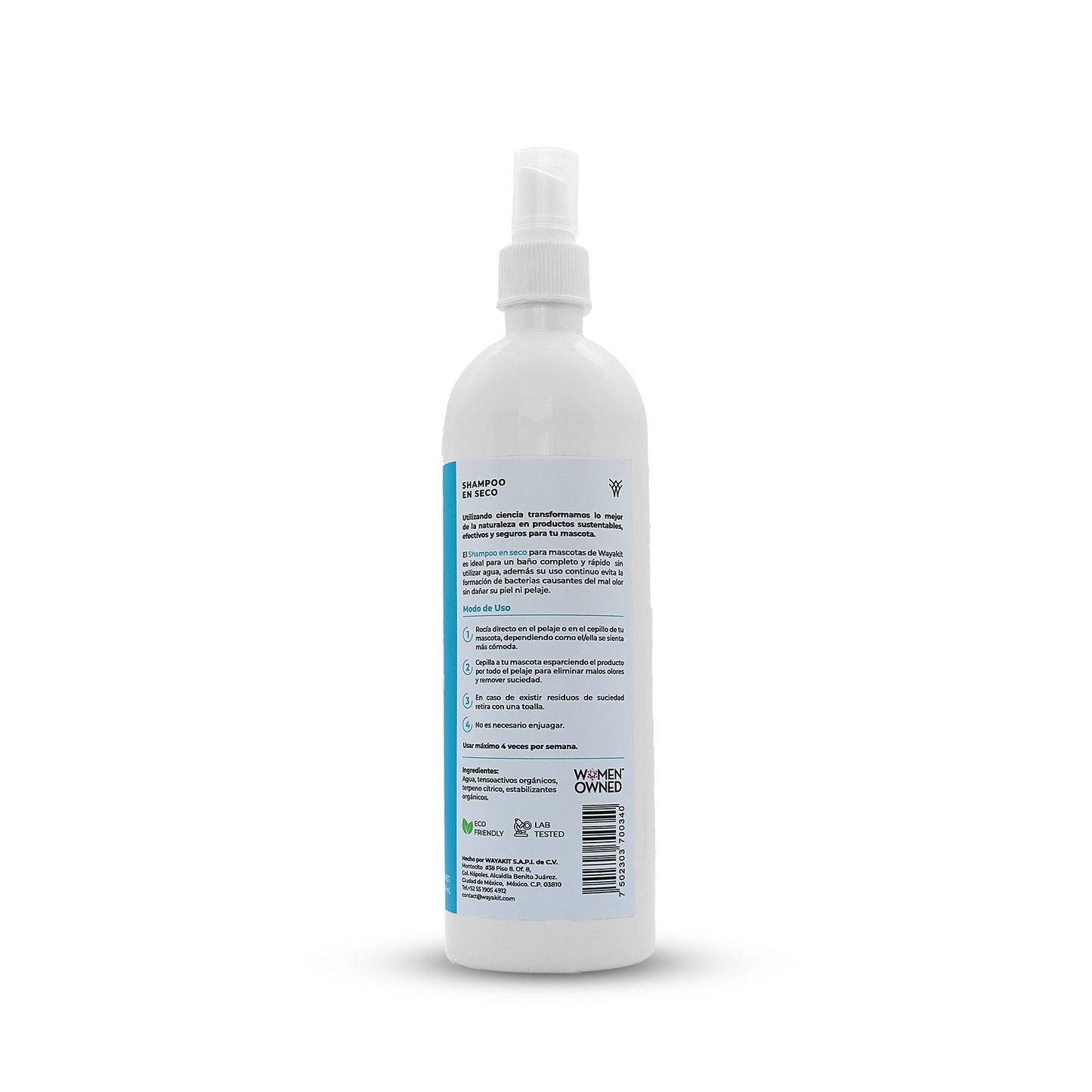 Shampoo en Seco para Mascotas 500mL